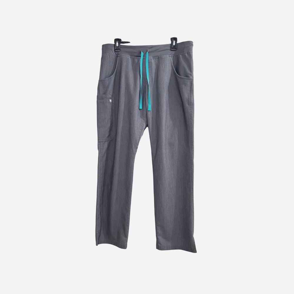 FIGS Graphite Gray Kade Cargo Straight Leg Scrub Pants Women's Size Large EUC